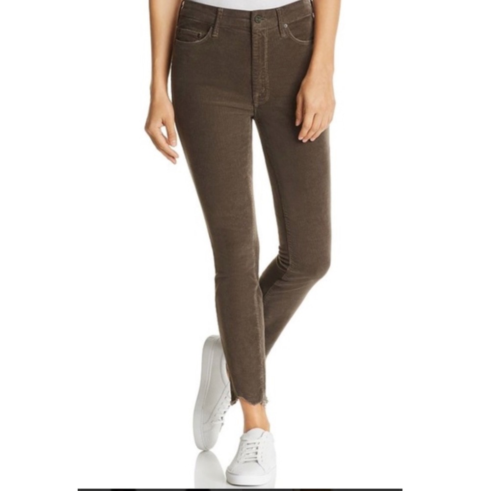 Mother High Waisted Looker Ankle Chew Corduroy Jeans 27 Skinny Layered staple